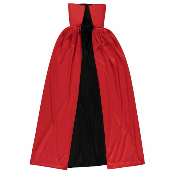 Red and black cape on a white background