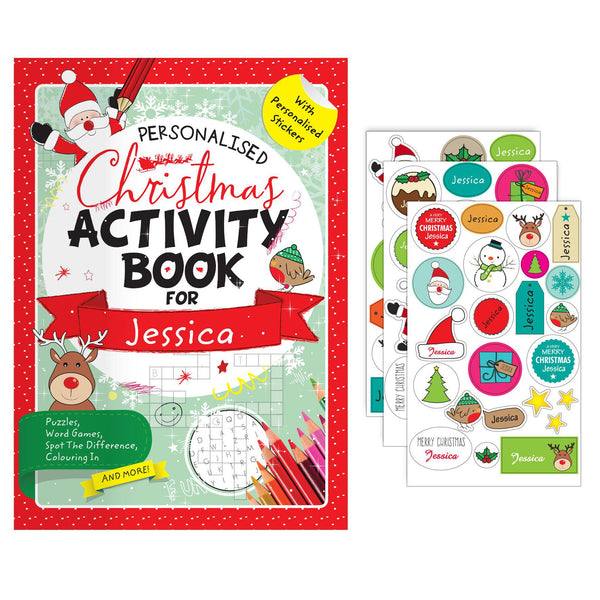 Activity Book Personalised Christmas Activity Book with Stickers