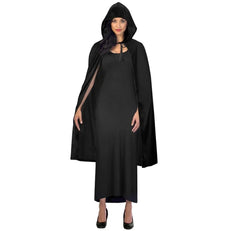 Cape Black Hooded Cape - Adult Costume