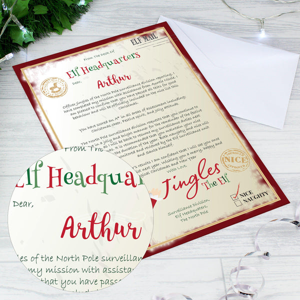 Christmas Letter Personalised Elf Surveillance Christmas Letter