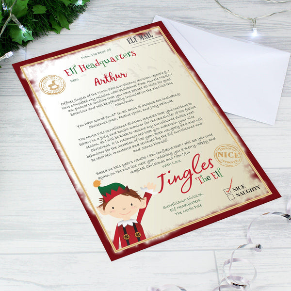 Christmas Letter Personalised Elf Surveillance Christmas Letter