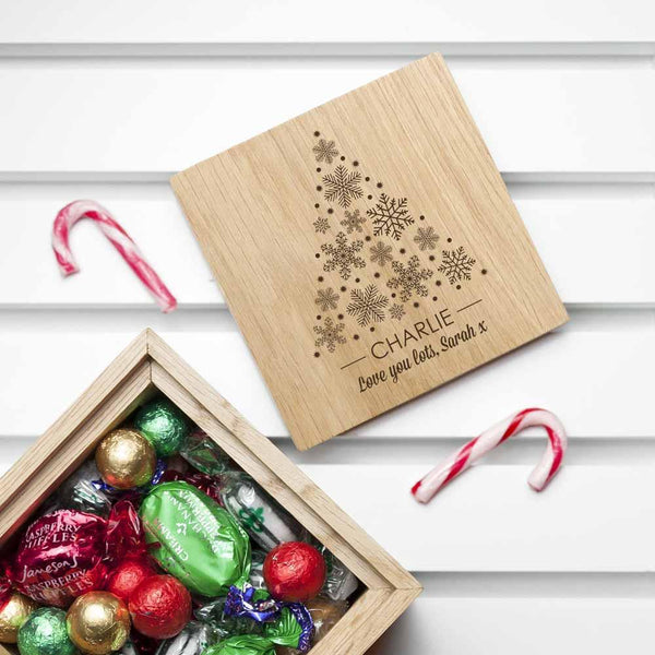 Christmas Photo Cube With Festive Treats - Birdseye View Of The Cube Filled With Sweets