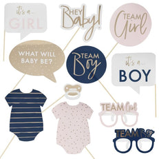 Gender Reveal Photo Props - Team Boy Or Team Girl ?