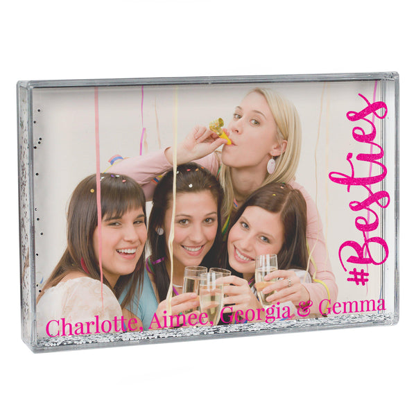 Personalised #Besties 6x4 Glitter Shaker Photo Frame