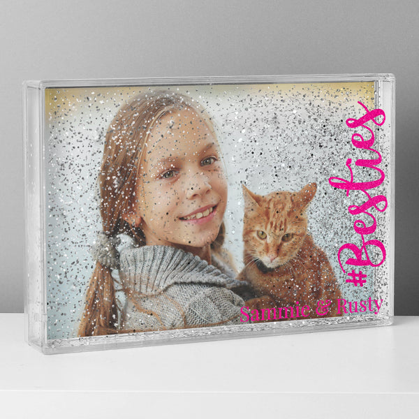 Personalised #Besties 6x4 Glitter Shaker Photo Frame - Personalised For Sammy & Rusty