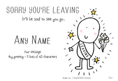 Personalised Chilli & Bubbles Leaving White Wine - Sorry You're Leaving Label