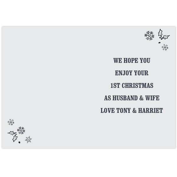 Personalised Christmas Frost Card - Inside Of The Card - Grey Background - Black Text