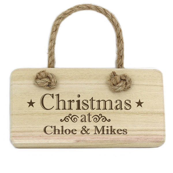 Personalised Christmas Wooden Sign - Personalised For Chloe & Mikes