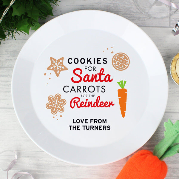 Personalised Cookies for Santa Christmas Eve Plastic Plate - Personalised From The Turners Under Fixed Text
