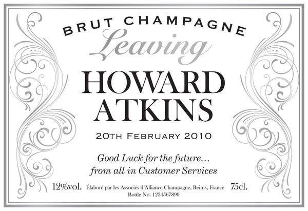 Personalised Goodbye Leaving Gift Champagne - Leaving Label With Name - Date & Good Luck Message