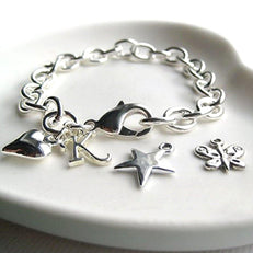 Personalised Initial Charm Link Bracelet
