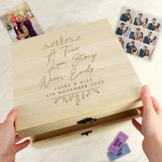 Keepsake Box Personalised True Love Story Wooden Keepsake Box