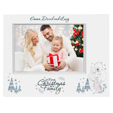Photo Frame Personalised Polar Bear '1st Christmas As A Family' 7x5 Box Photo Frame