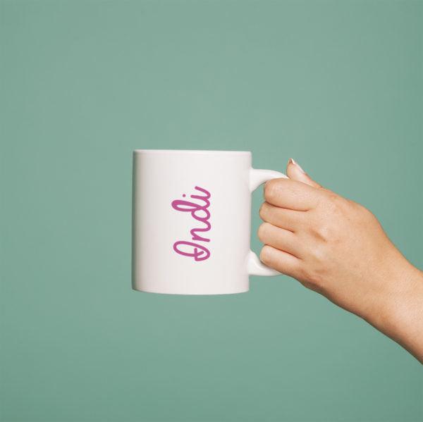 Mug Pink Name White Mug