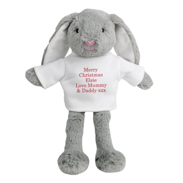 Teddy Personalised Christmas Bunny Rabbit - Red