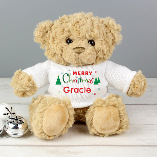 Teddy Personalised Merry Christmas Teddy Bear
