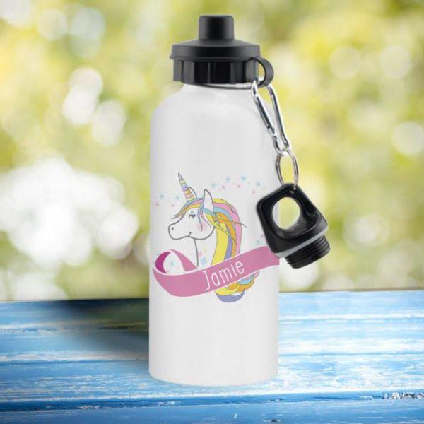Drinks Bottle WHITE Unicorn Heart Drinks Bottle
