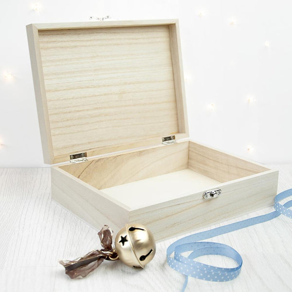 Personalised Baby Penguin First Christmas Box -  Small - With Blue Colourway