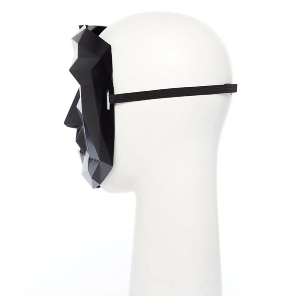 Rear Squid Game Front Man Black headband with a large bow on a mannequin head against a white background