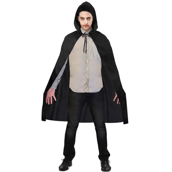Cape Black Hooded Cape - Adult Costume
