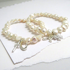 Personalised Initial Charm Pearl Bracelet