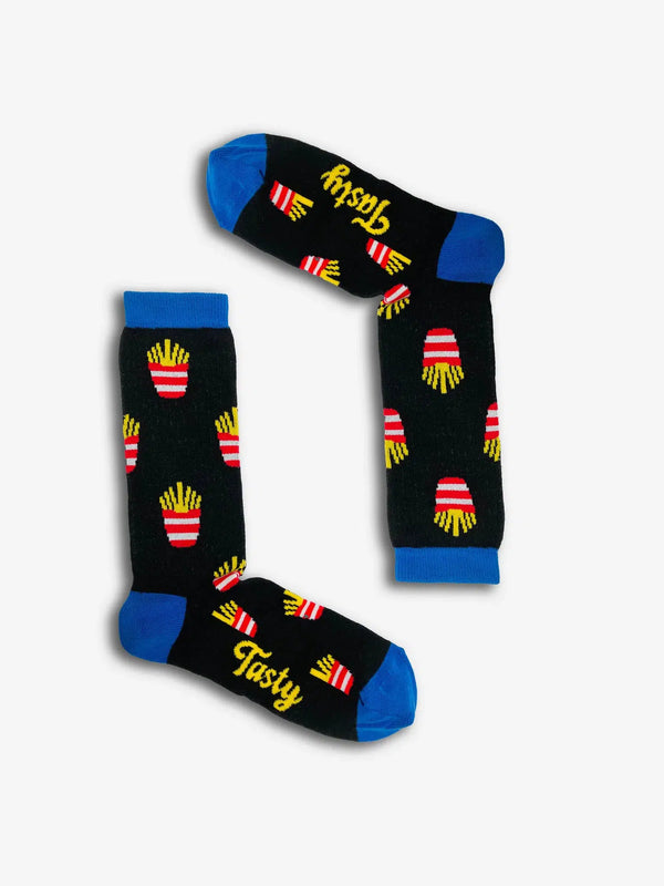 Tasty black and blue chips socks