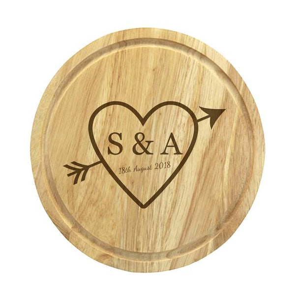 Cheese Board & Knives Sketch Heart Cheese Board & Knives