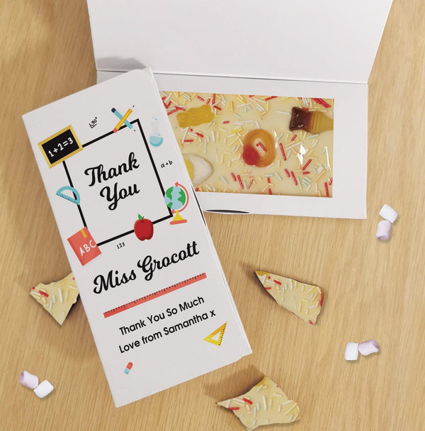Chocolate Card Thank You Teacher White Chocolate Card