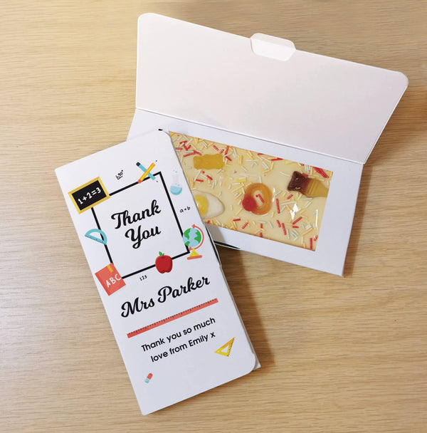Chocolate Card Thank You Teacher White Chocolate Card