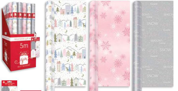 Christmas Wrapping Paper Winter Blush 5m Christmas Wrap