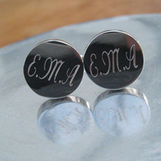 Personalised Round Vanessa Cufflinks - Initials