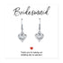 Earrings Bridesmaids Heart Earrings & Thank You Card