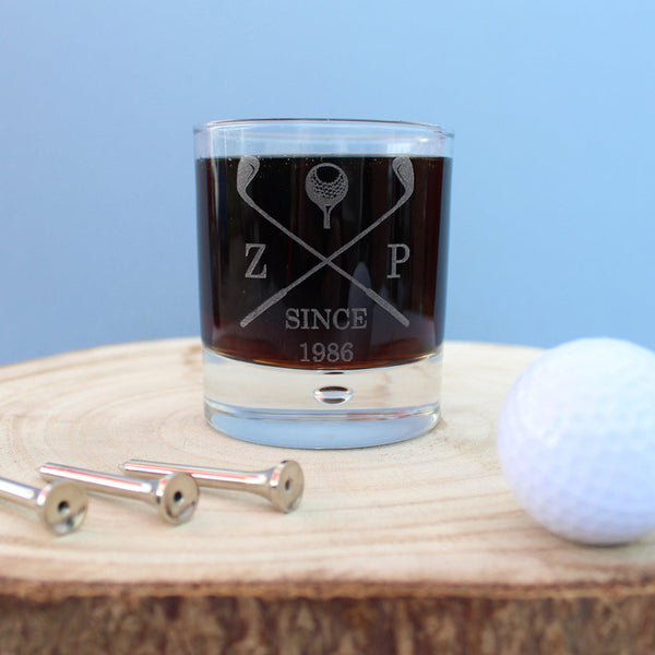 Golf Club Whisky Tumbler - Text 