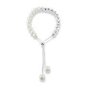 Half White Pearl/Half Nugget Bracelet - Bracelet