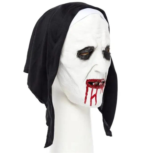 Halloween Mask Nun Half Mask & Headpiece
