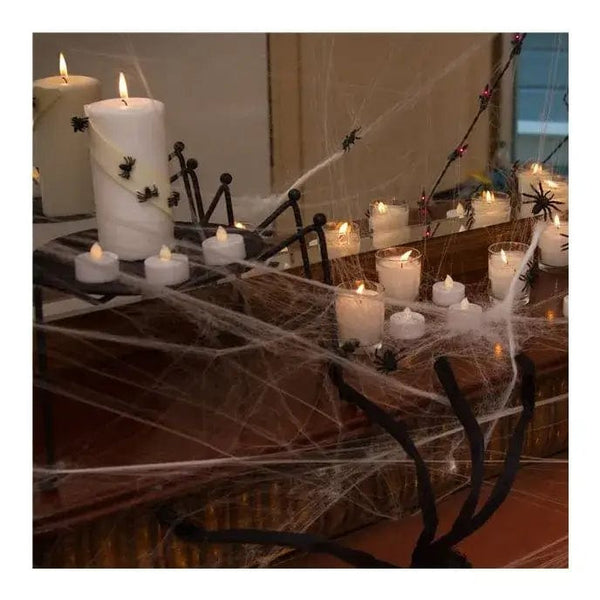 Halloween Props Spiders Web with Spiders - 100sq ft