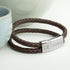 Men's Bracelet Personalised Men's Dual Leather Woven Bracelet In Umber