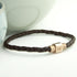 Men's Bracelet Personalised Men's Woven Leather Bracelet With Gold Clasp