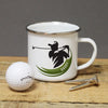 Golf Player Enamel Mug