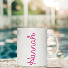 Pink Name White Mug