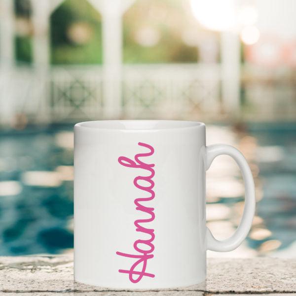 Mug Pink Name White Mug