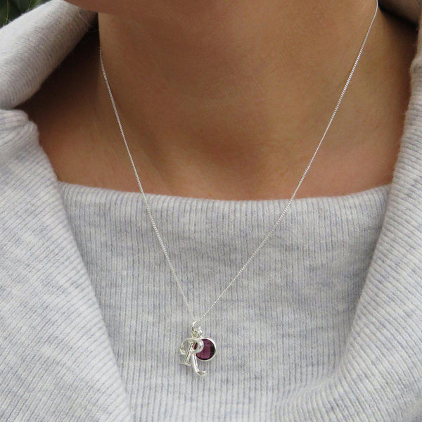 Necklace Personalised Initial Birthstone Necklace