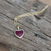 Ruby and Diamond Heart Gold Necklace