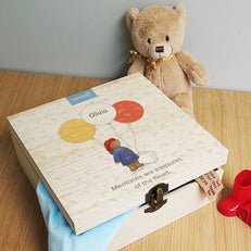Paddington Bear Balloon Hinged Memory box