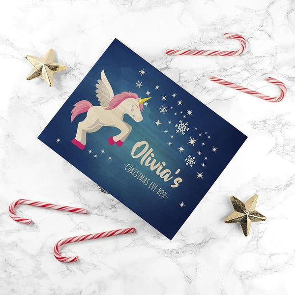 Christmas Eve Box Small Personalised Baby Unicorn Christmas Eve Box