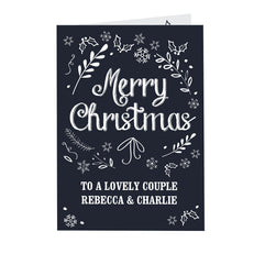 Personalised Christmas Frost Card - Personalised Text Reads "TO A LOVELY COUPLE REBECCA & CHARLIE"