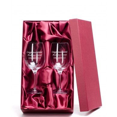 Personalised Wine Glasses - Presented In A Red Gift Box