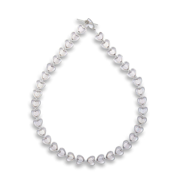 Fashion Jewellery Set - Pierced and pitted heart necklace