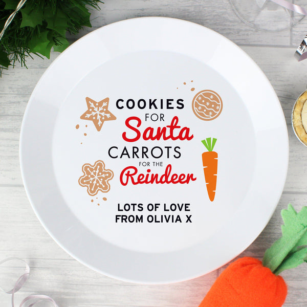 Plate Personalised Cookies for Santa Christmas Eve Plastic Plate