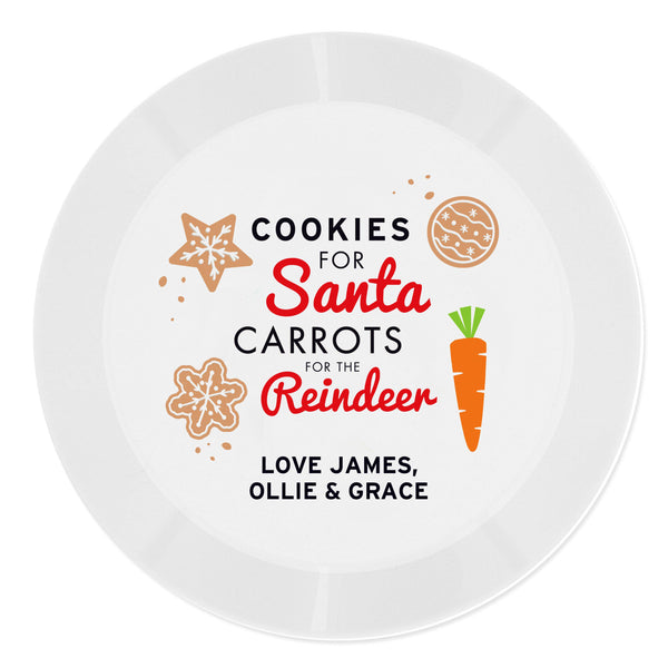 Plate Personalised Cookies for Santa Christmas Eve Plastic Plate